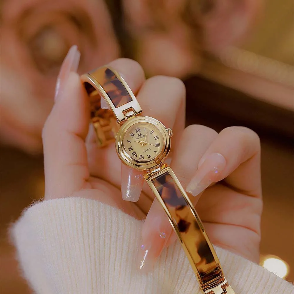BS French-Style Women's Quartz Watch Elegant Amber Vintage Bracelet Watch Women's Fashion Watch Ladies Dress Gifts FA1839