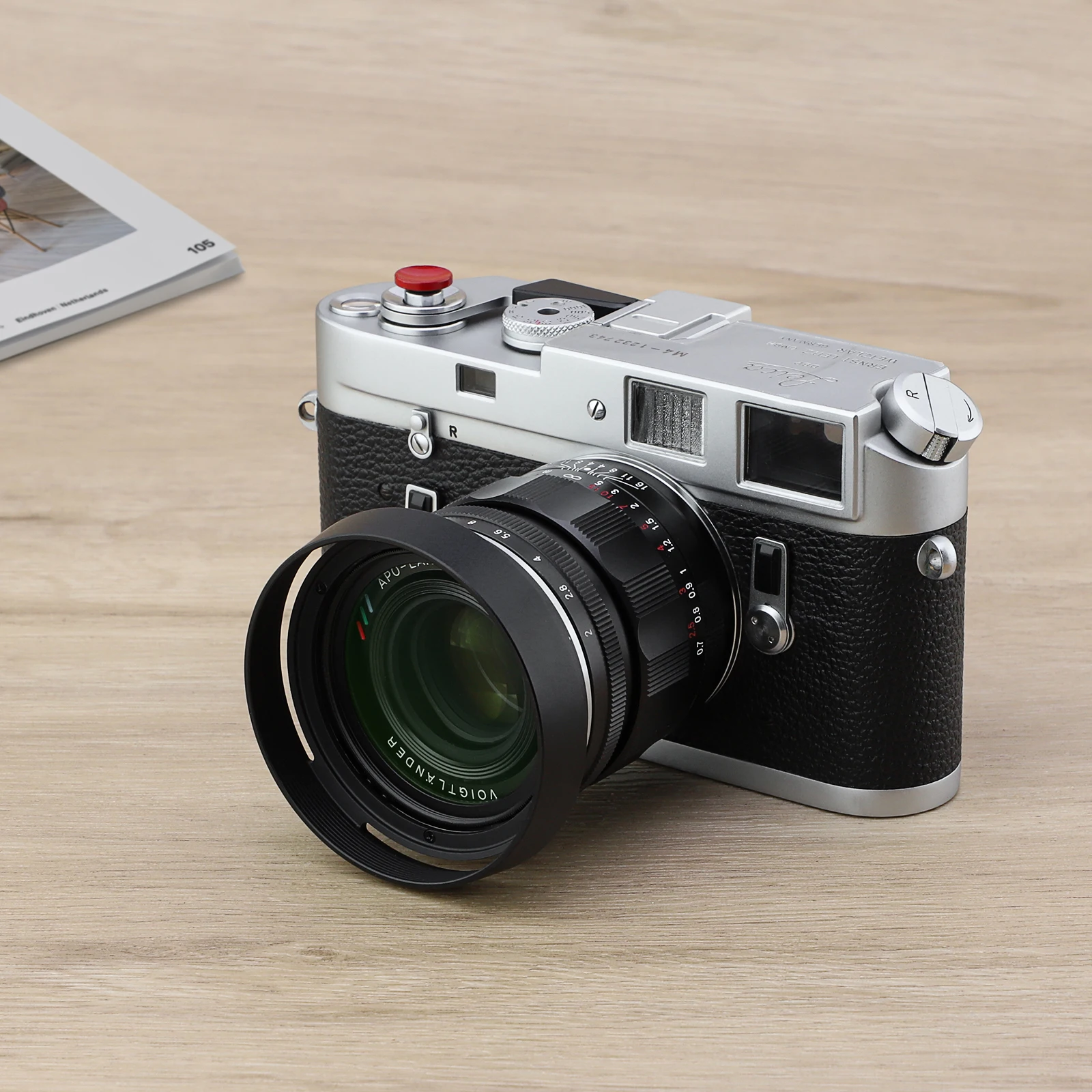 Paraluce rotondo in metallo a baionetta Haoge per obiettivo Voigtlander APO-LANTHAR 35mm F2 VM, obiettivo APO-LANTHAR 50mm F2 VM nero