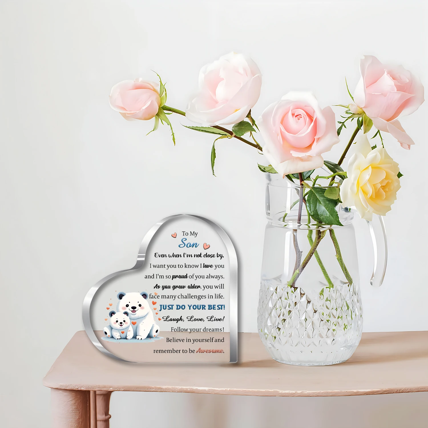 Son Acrylic Plaque Graduation Inspirational Men Birthday Gifts Desk Sign Appreciate Christmas Home Ornaments Decoration