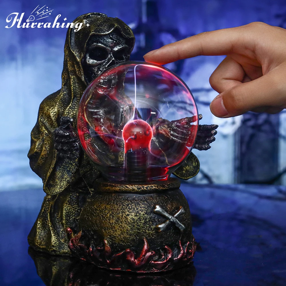 Magician Sorcerer Crystal Plasma Light 4 Inch Glass Ball Touch Sensing Science Enlightenment Cool Indoor Decoration Ornament