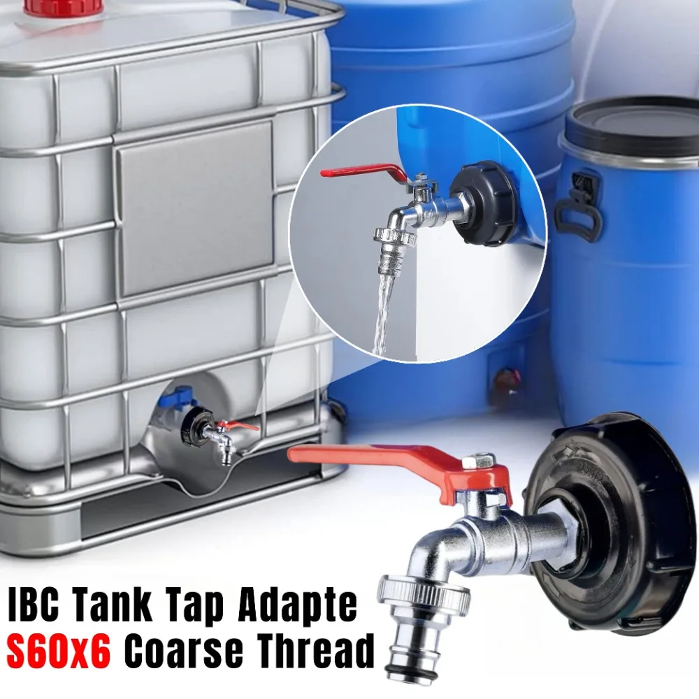1/2'' 3/4'' Coarse Thread IBC Tank Tap Connecter Water Hose Coupling Adapter Garden and Home Valve Replacement accessory