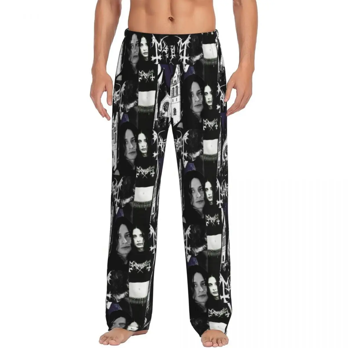 

Custom Print M-Mayhems Brand Music Punk Rock Pajama Pants Men's Fashion Sleep Sleepwear Bottoms with Pockets