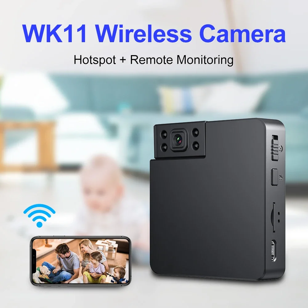 WK11 WiFi Night Vision Mini CMOS Camera Espion Video Recorder Motion Activated HD DVR Camcorders Security Surveillance Monitor