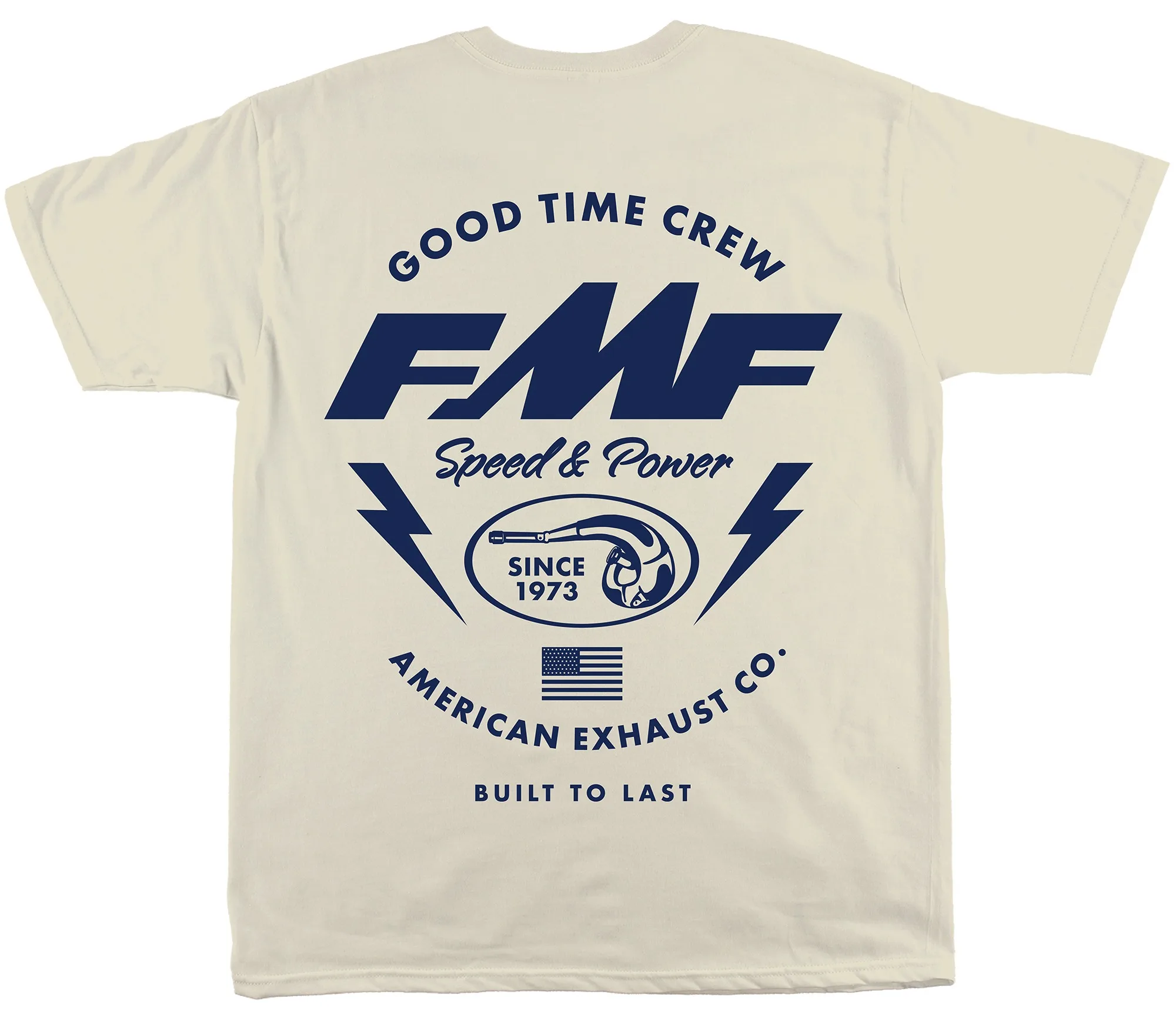 Klassisches Good Time Crew FMF Racing 1973 Offroad-Motorrad-Auspuff-Marken-Grafik-T-Shirt aus Baumwolle für Herren und Damen, Streetwear-T-Shirt – Detail 4
