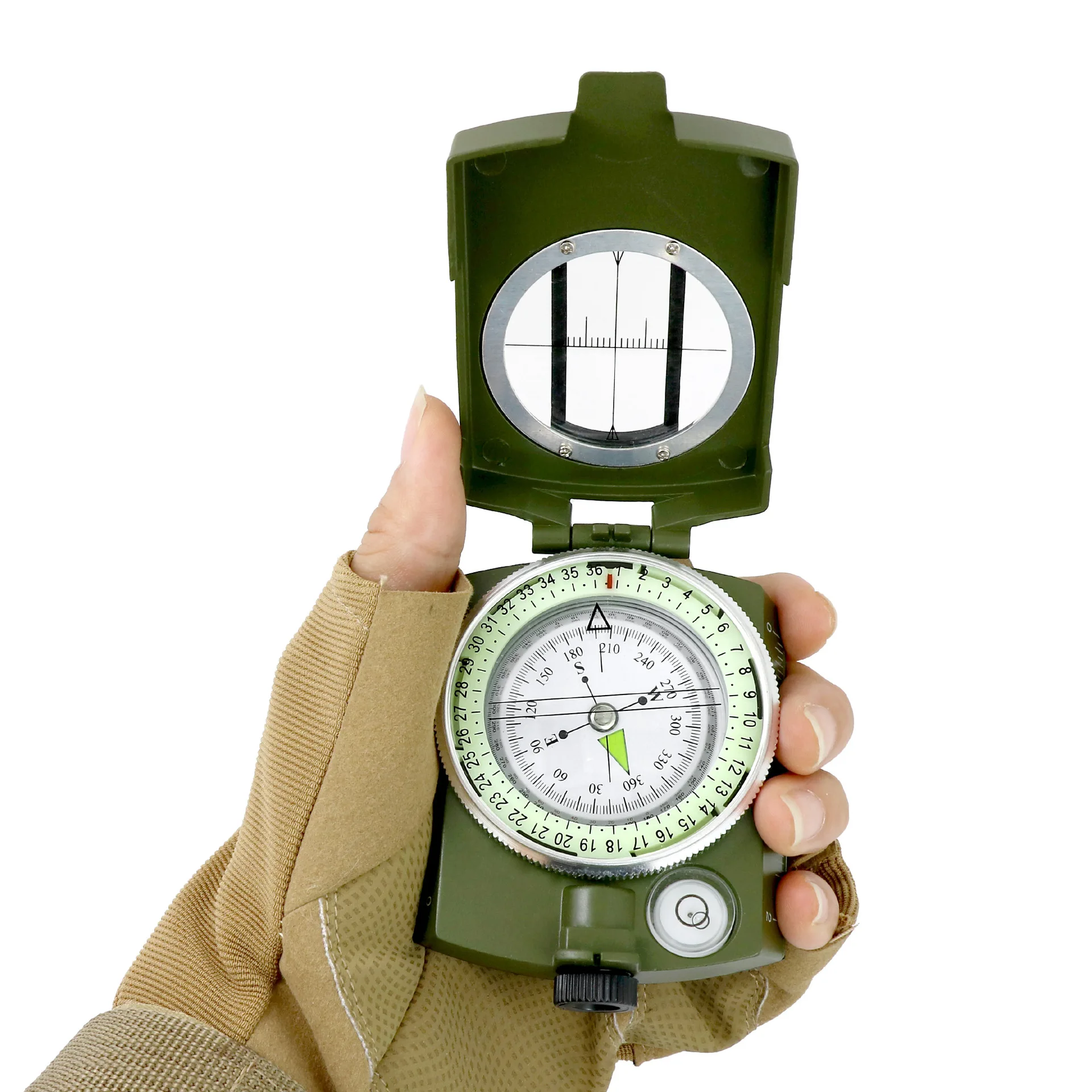 Metal Tactical Survival Military Compass Professional High Precision Sighting Navigation Luminescent for Outdoor Hiking Geology view 6