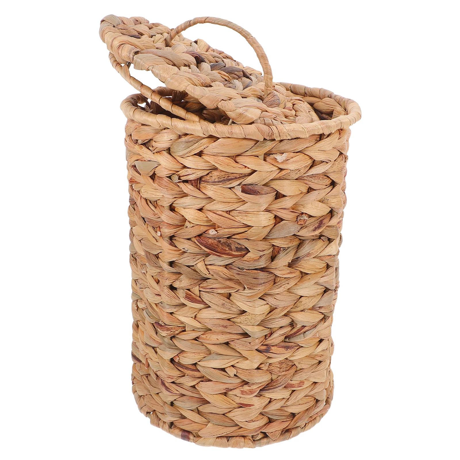

Handwoven Wicker Trash Can Natural Rattan Waste Basket Compact For Desktop Bedroom Bathroom Office Living Room Decorative