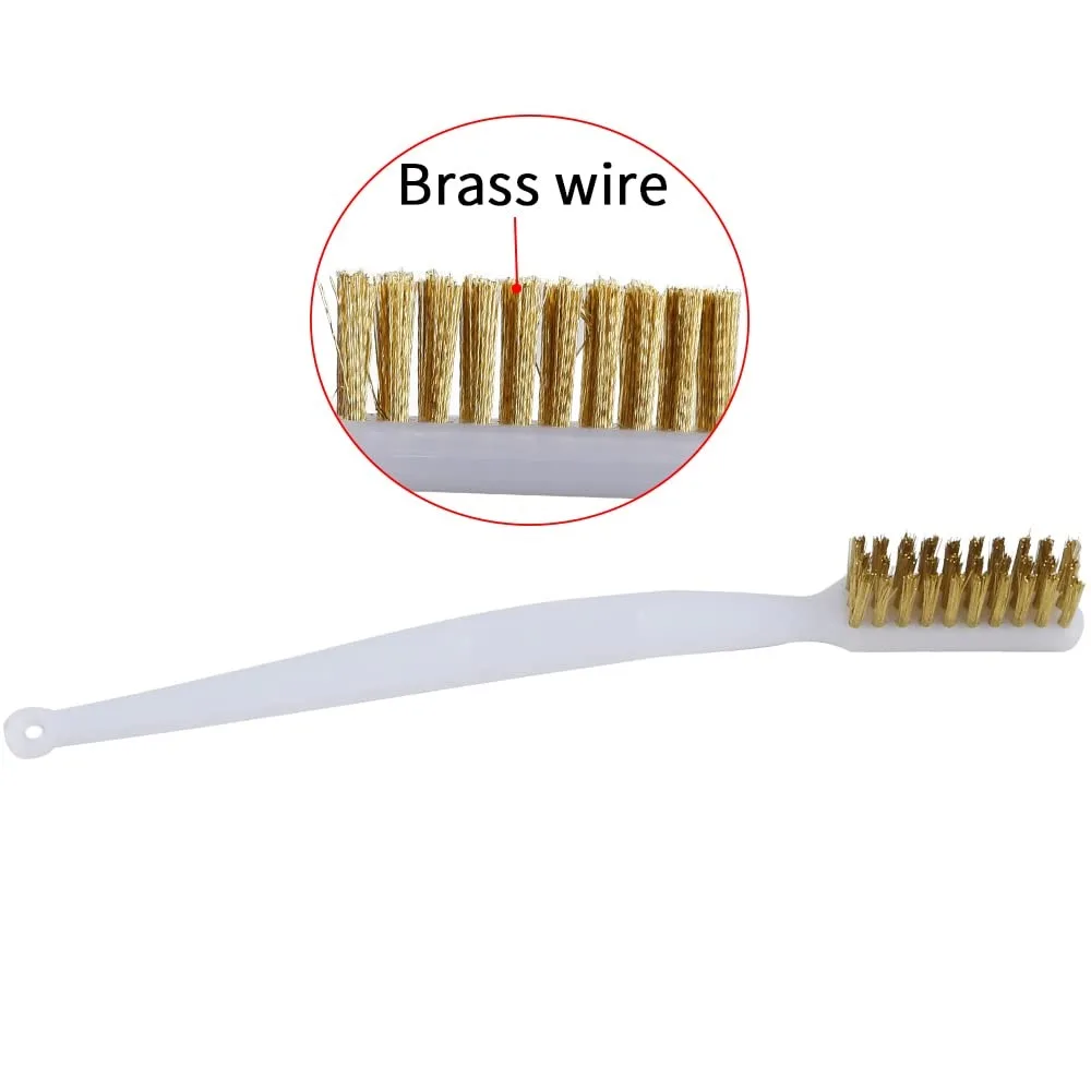 2PCS 175mm Brass Wire Brush 3D Printer Nozzle Cleaning Brass Wire Toothbrush Tool Brass Brush Handle Hot End Cleaning Toothbrush
