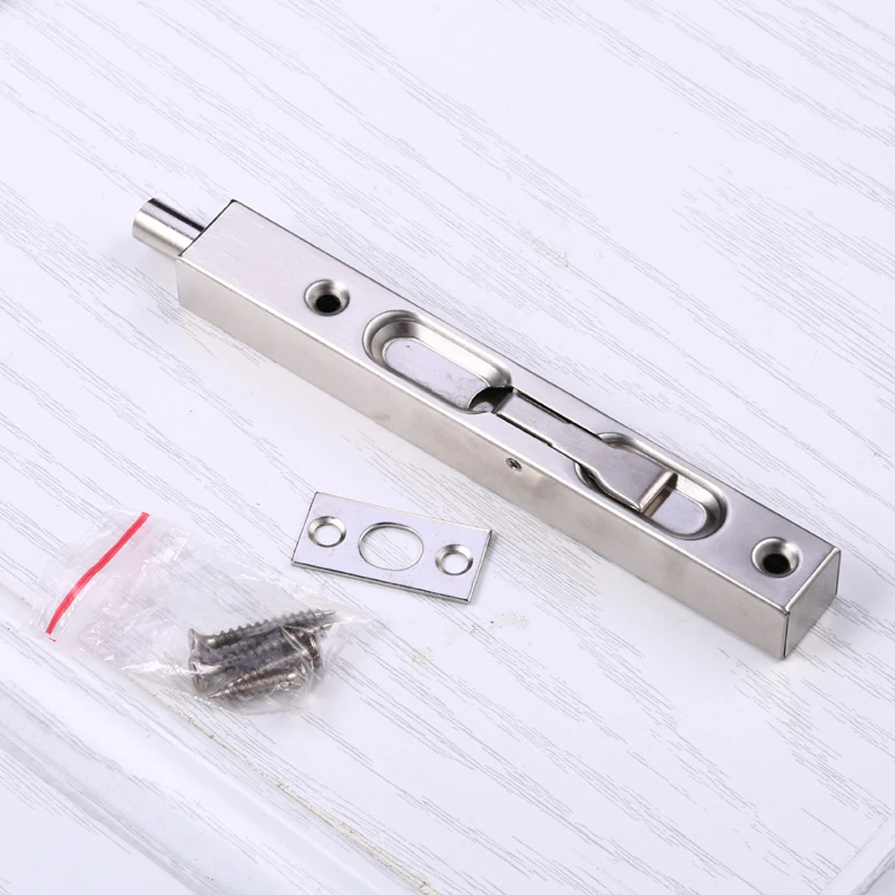

2 Pcs Flush Bolt Door Guard Lever Latch Lock Brushed 6-Inch Stainless Steel For Double Opening Door Home Accessories Hand Tools