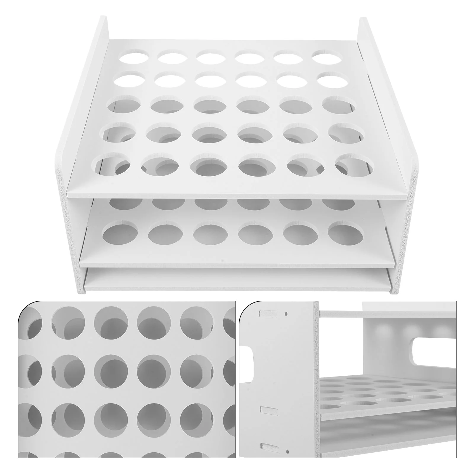 Scissors Stand Test Tube Wooden Rack Organizer Display Kindergarten Storage Holder Child