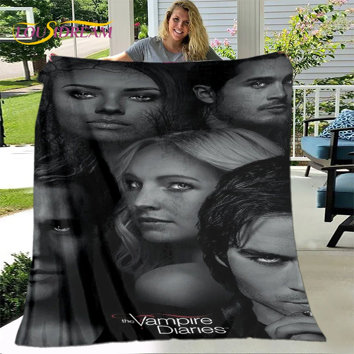 The Vampire Diaries Printed Blanket,Flannel Blanket Throw Blanket,Soft Warm Blanket for Living Room Bedroom Beds Sofa Travel