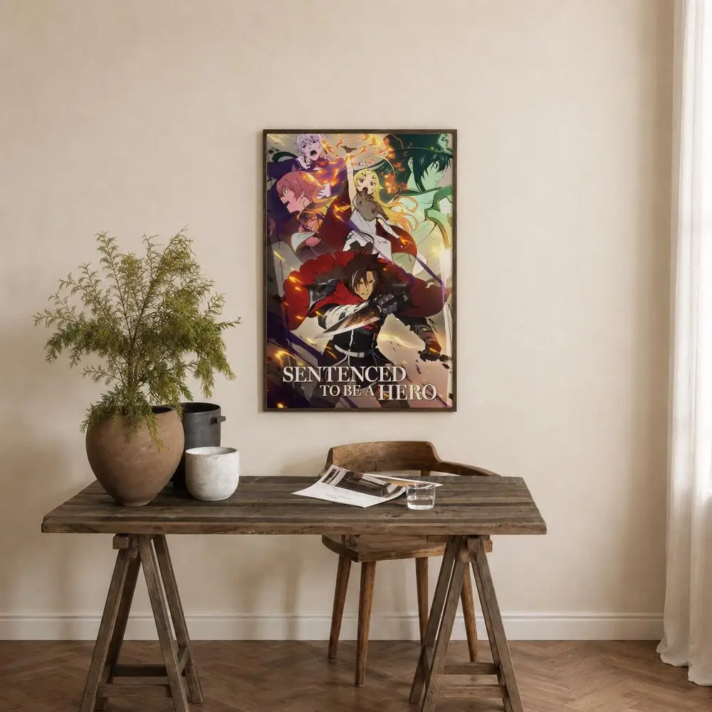 Anime Sentenced to Be a Hero Poster Self‑Adhesive Waterproof PP Poster Coffee House Bar Wall Art Sticker Room Home Decor