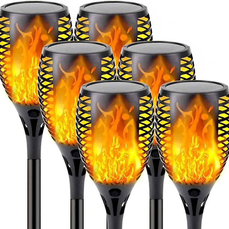 12LED Solar Flame Torch Light Flickering Light Waterproof Garden Decoration Outdoor Lawn Path Yard Patio Floor Lamp