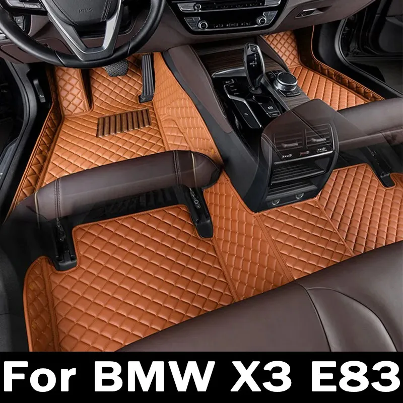 Custom Car Floor Mats for BMW X3 E83 2003-2010 Years Artificial Leather Carpet Interior Car Accessories