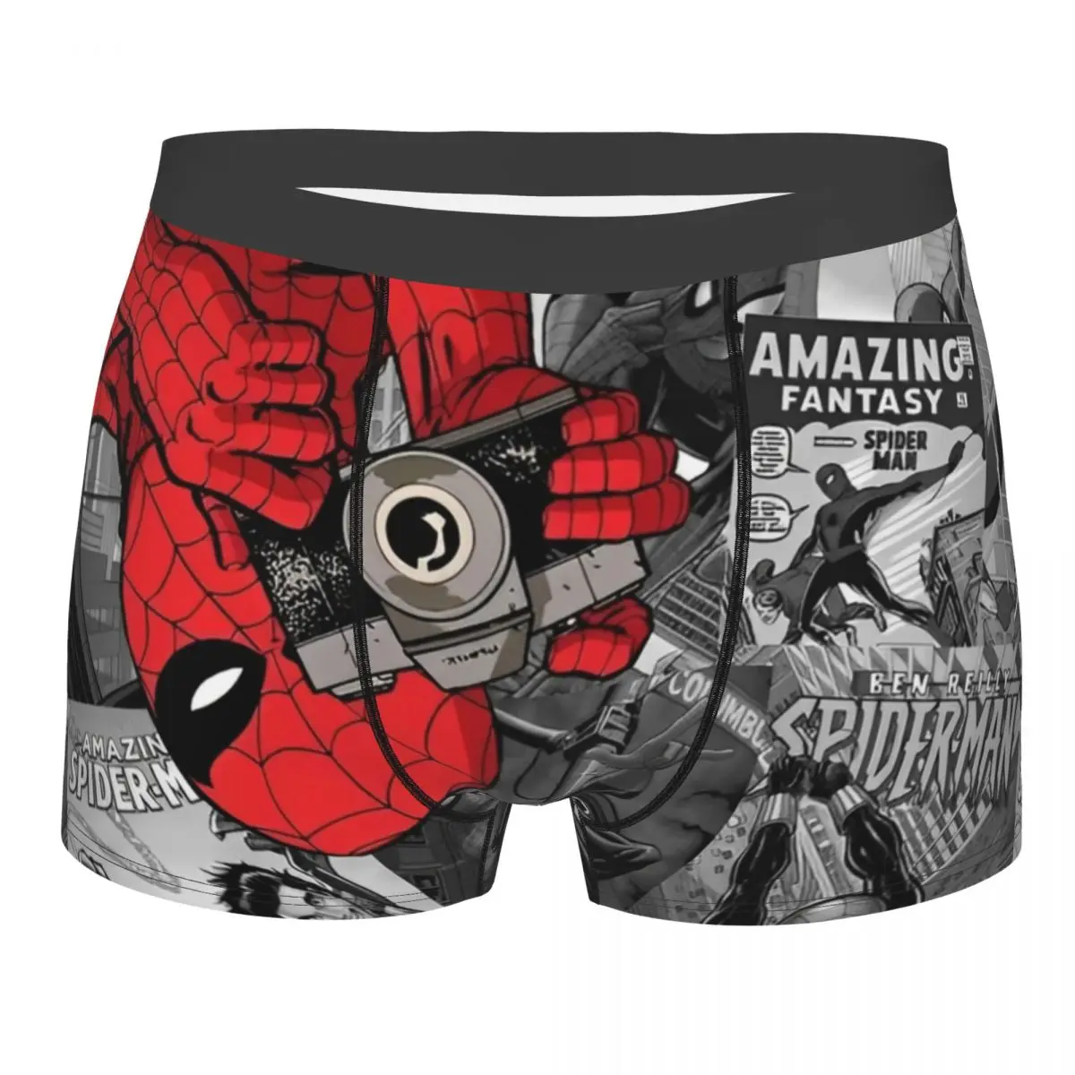 Men Spider-Man Comic Handsome Cool Boxers Briefs Smooth Cartoon Anime Underwear Printing Humorous Breathable Panites