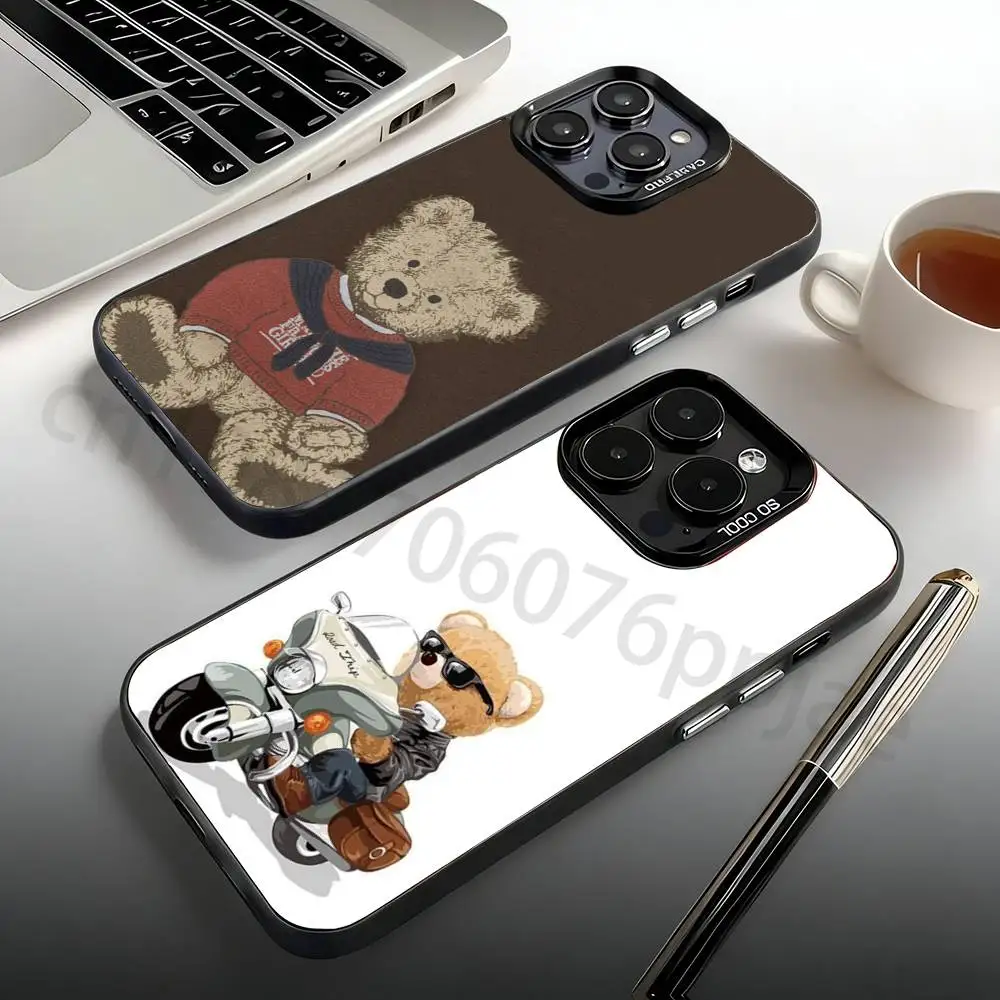 

Cartoon Bear Phone Case For iPhone 17,16,15,14,13,12,11,Pro,Max,Plus,Mini, Matte Shockproof Case