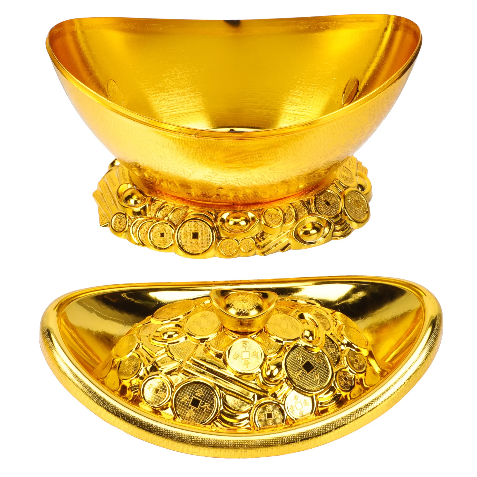 

1 шт. Золотой слиток — контейнер для конфет, пластиковый футляр для сладостей, декоративная коробка для вечеринок, банка для хранения сладостей