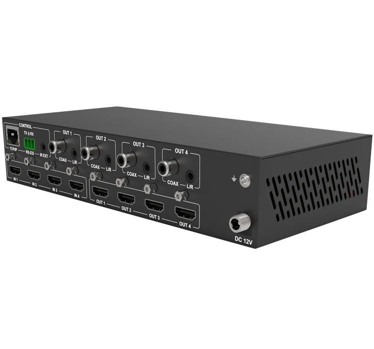 4X4 HDMI 2.0 18Gbps Matrix Switcher with IR RS232 TCP/IP