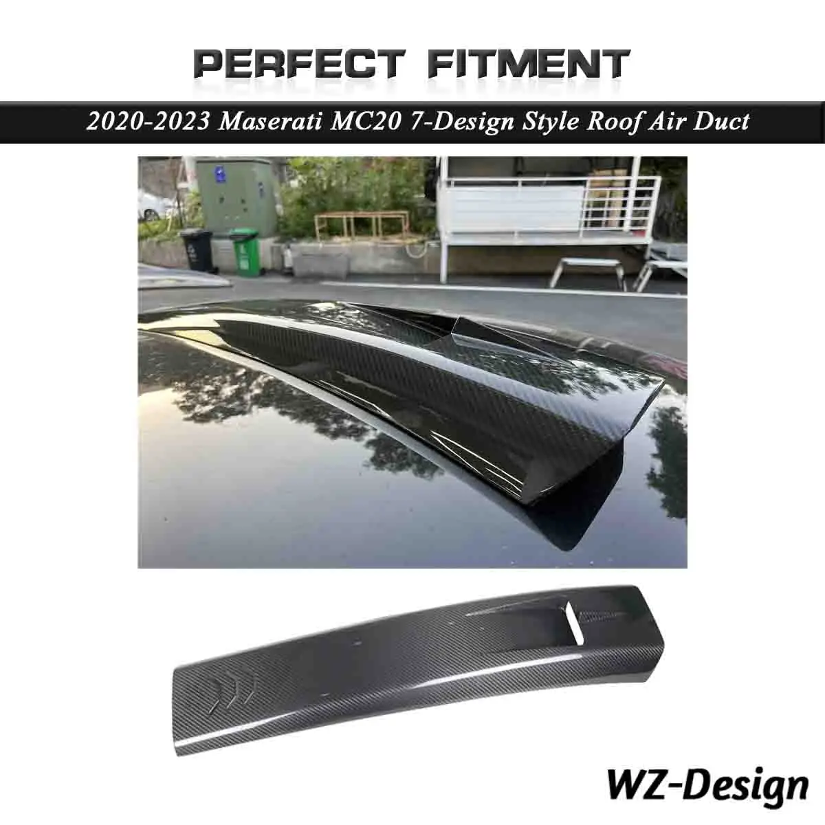 

Car-Styling Dry Carbon DCF Roof Air Duct Fit For 2020-2023 Maserati MC20 SD Style Roof Air Duct