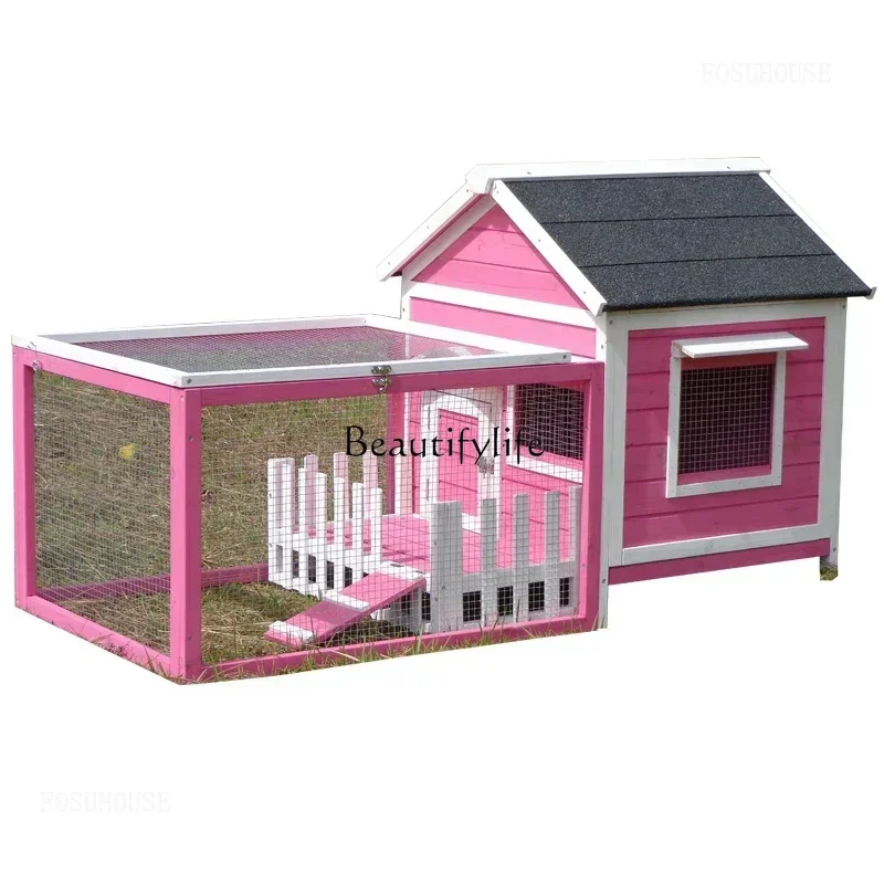

Large Solid Wood Dogs Kennels Puppy Room Washable Small Medium Outdoor Dog Bed Villa Luxury Cat Houses
