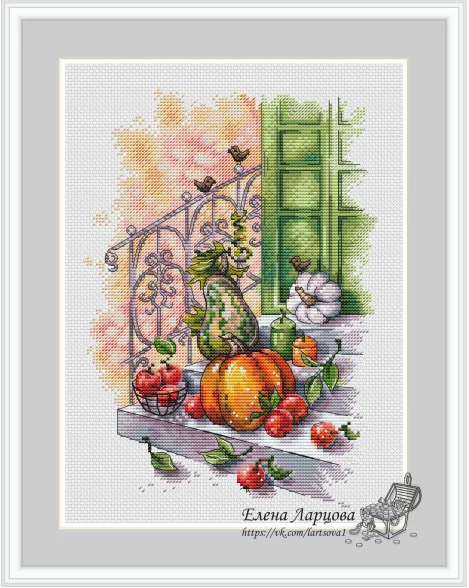 DIY needle 14-Squash in front of the door 27-35 Cross Stitch Set Counted Cross Stitch Kit  28ct 14ct 32ct Metallic aida