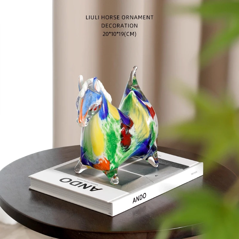 New Chinese-style Colored Glaze Home Decoration Tangma Statuette Ornament Living Room Entrance Decoration Housewarming Gifts