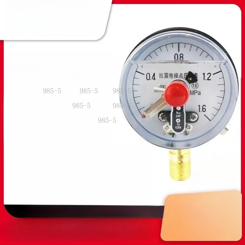 DC24V 0.25A Induction Switch YXCHK-100 Pressure Gauge, Magnetic Sensitive Shock-resistant Electrical Contact Pressure Gauge