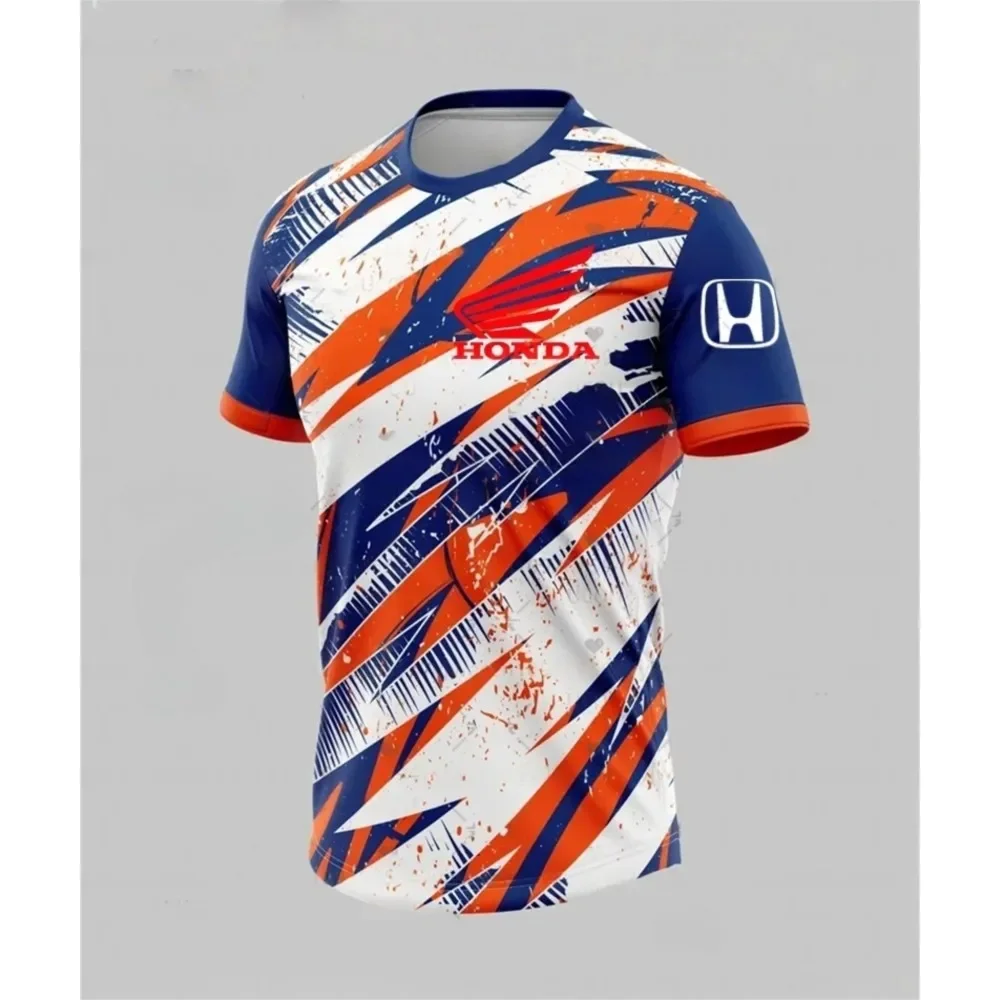 

Honda 2026 мотоциклетный трикотаж, мужская быстросохнущая дышащая спортивная футболка, летний легкий уличный топ с короткими рукавами