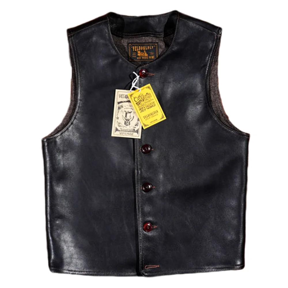 

Automotive Man's Horseskin Leather Mens Vest Summer Tough Guy Waistcoat Motorcycle Top Tee Tanks Vest Man 4XL Workwear Weskits