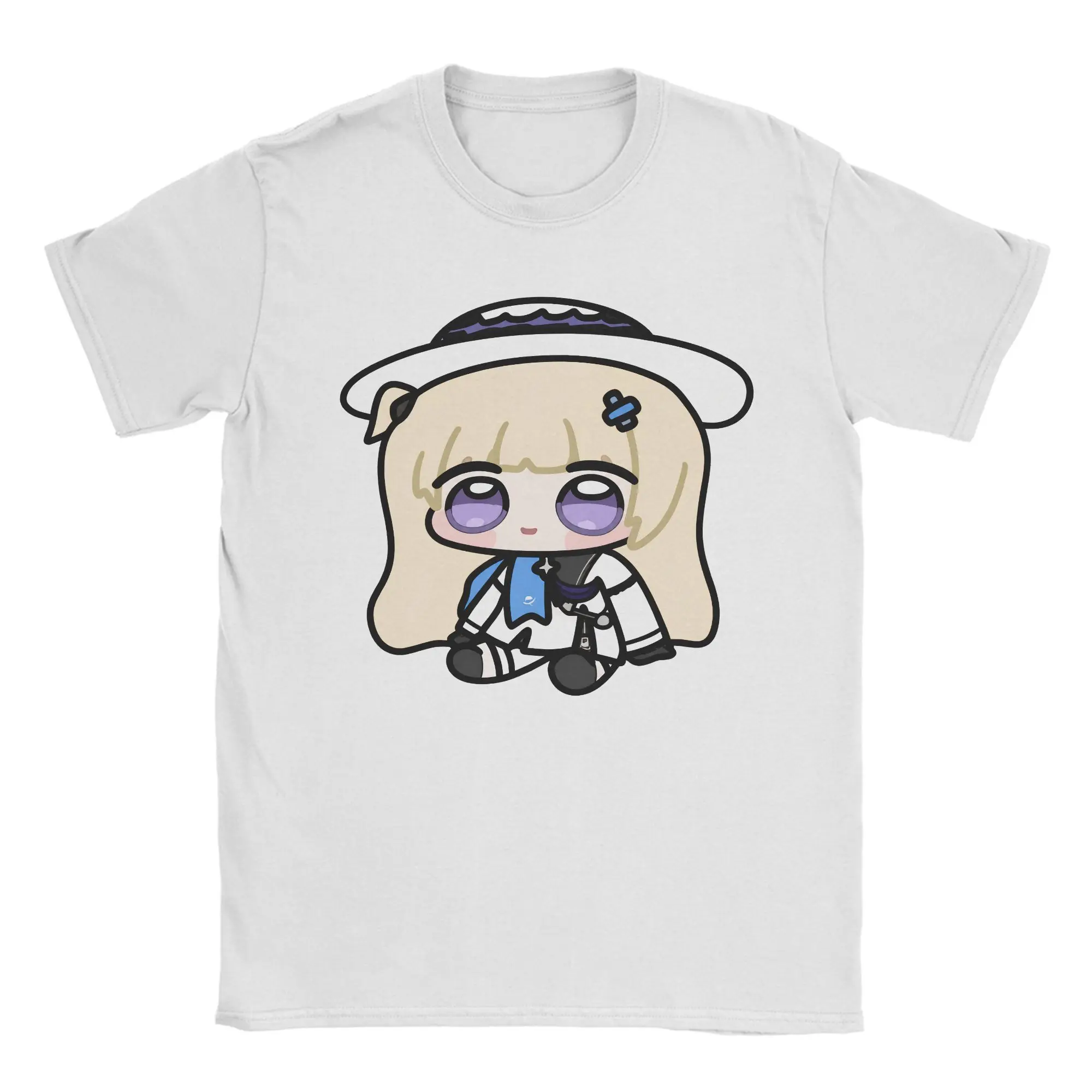 Wuthering Waves Chibi Phoebe T Shirt for Men Cotton Vintage T-Shirts Round Neck  Tee Shirt Short Sleeve Clothes Original