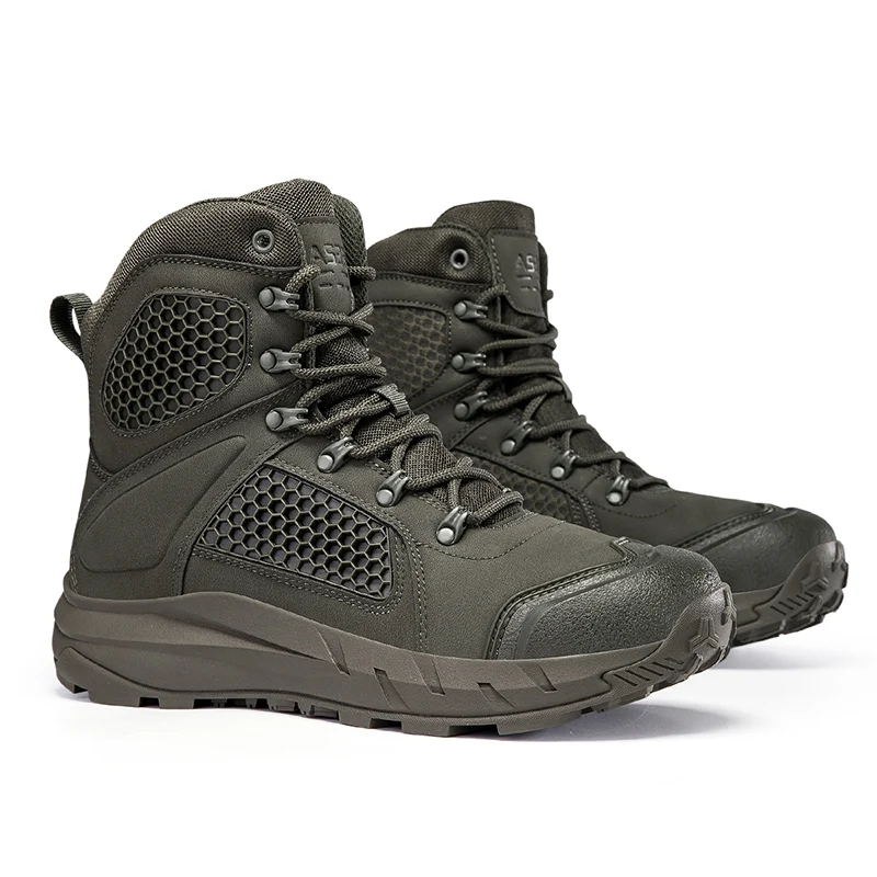 Men's High-Top Tactical Boots, Breathable Combat Training Boots, Large Size Anti-Slip Wear-Resistant Outdoor Hiking Boots - view 4