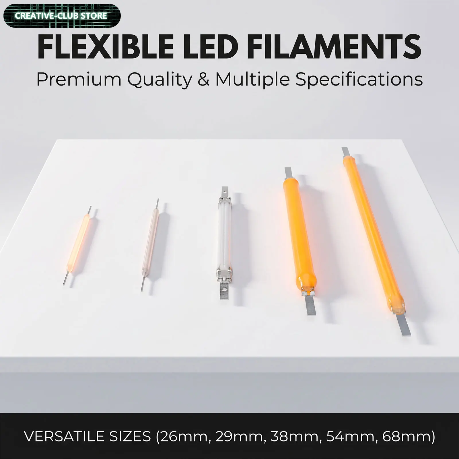 20PCS Per Box Multicolour 3V COB LED Filament 3V Edison Bulb Lamp Parts Incandescent Light Diodes Accessories Holiday Lighting
