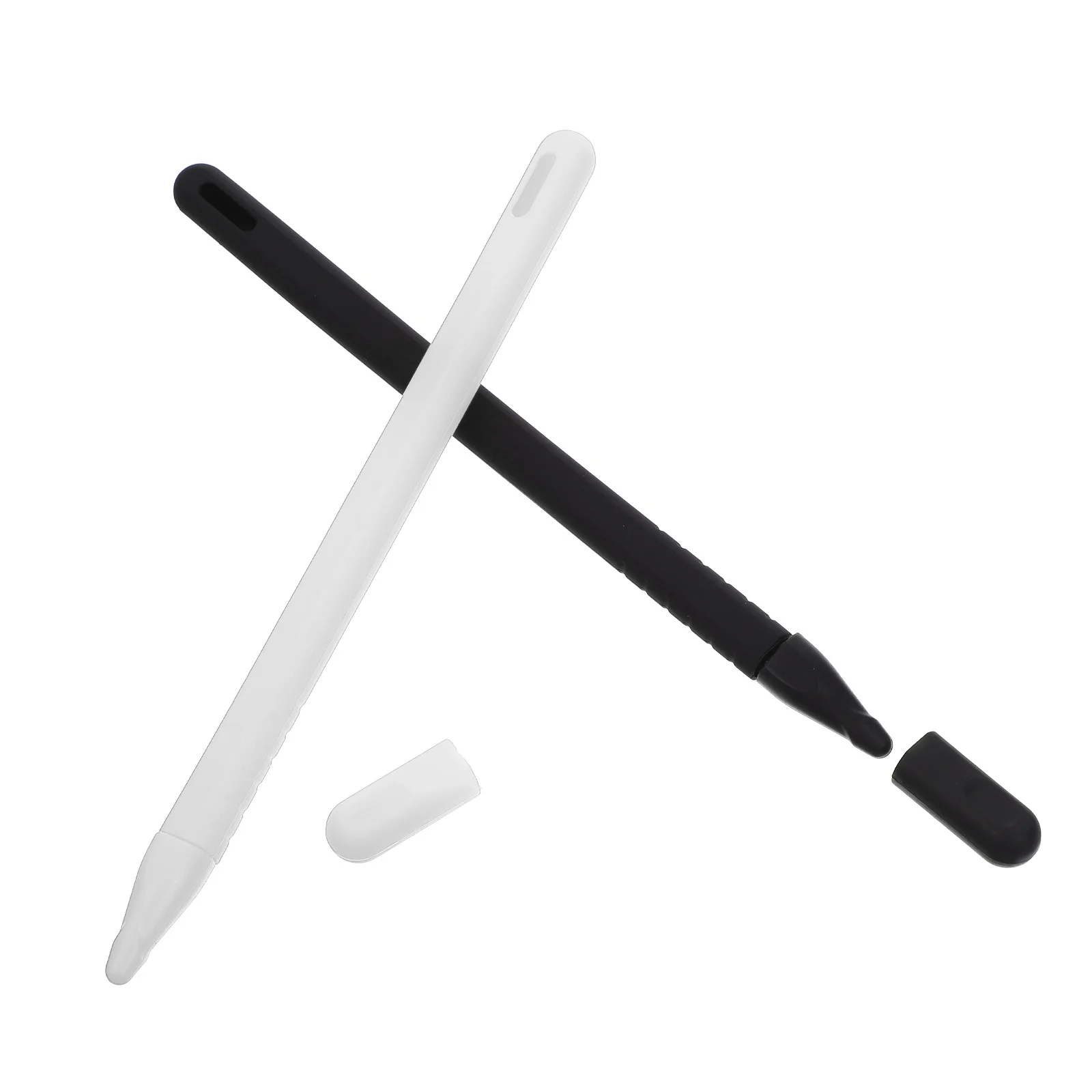 

2Sets Silicone Pen Sleeves Protective Cover Compatible with Ipad Pencil 2 Soft Durable Pen Body Sleeve Stylus Lid Cover
