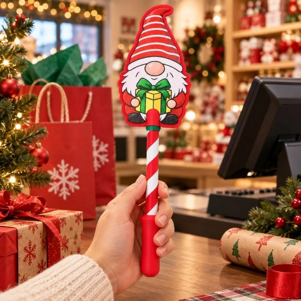Portable Christmas Payment Magic Wand Candy Cane Handle Lightweight Credit Card Wand Magic Wand Design Santa