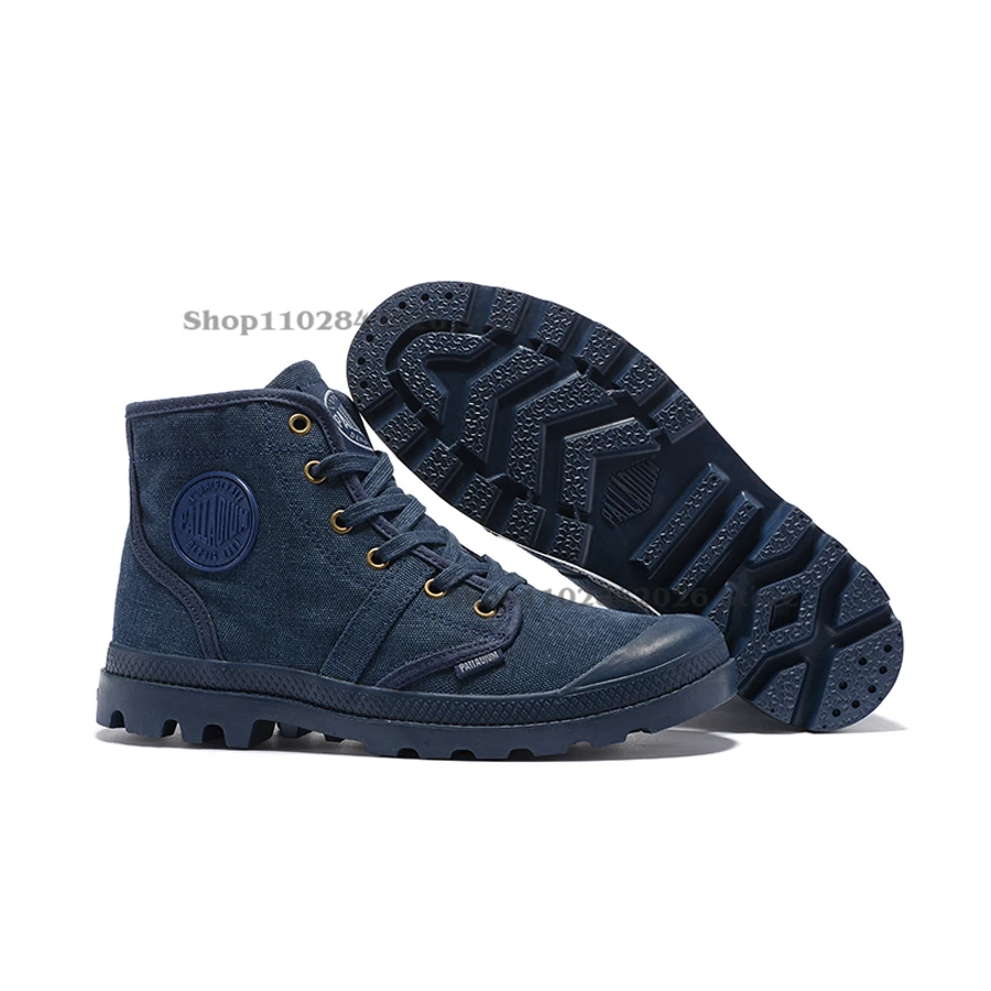 PALLADIUM High-top Boots Pallabrouse Military Ankle Canvas Boots Casual Shoes Outdoor Walking Shoes for Men and Women