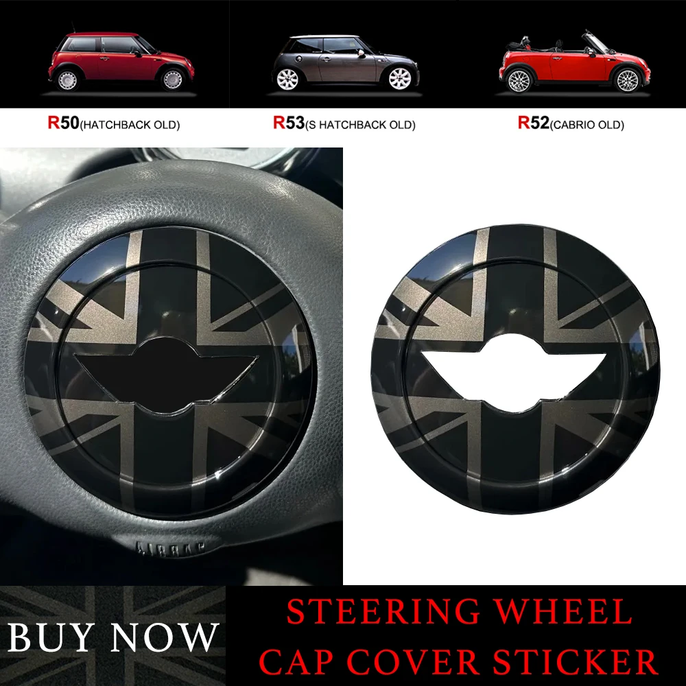 

New Night Jack 3D Steering Wheel Center Panel Car Sticker For MINI One Cooper R50 R52 R53 Car-Styling Interior Accessories Trim