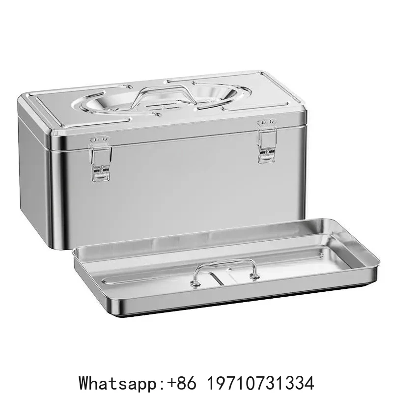Multifunctional Tool Case Stainless Steel Electronic Toolbox Organization of Tools Suitcase Portable Waterproof Large Hard Case