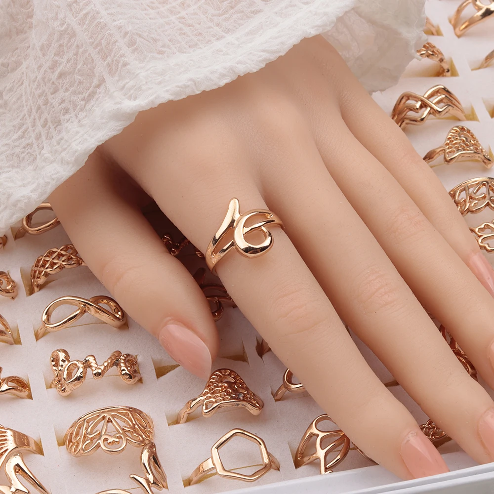 20Pieces/Lot Carved Flowers Animal Vintage Alloy Rings Women Charm Luxury Party Gift Hollow Out Accessory Jewelry Set
