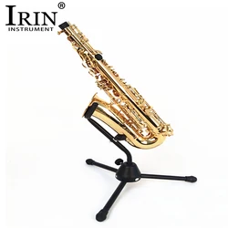 IRIN Alto Sax Stand Holder Foldable Metal Bracket Woodwind Instrument Saxophone Accessories Portable Black Triangle Support