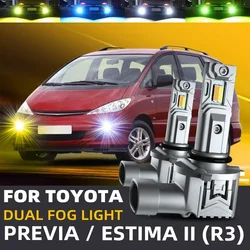 2pcs Car LED Front Fog Lights Lamps Bulbs Dual Color Switchback For Toyota PREVIA ESTIMA 2 R3 2000 2001 2002 2003 2004 2005 2006