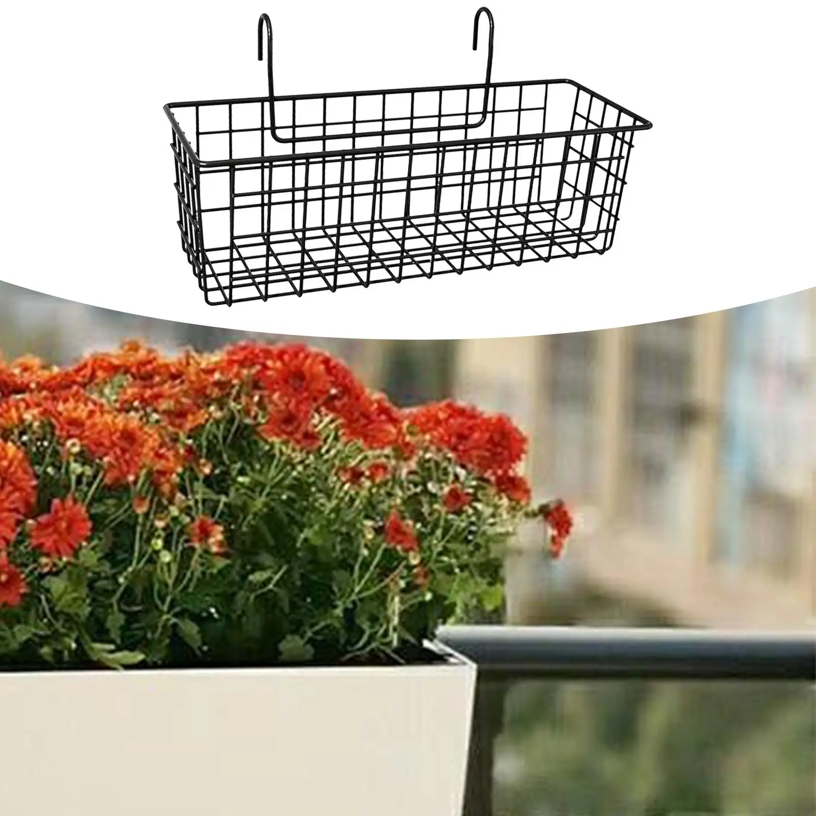 Hanging Planter Basket Plant Pot Rack Stand Organizer Deck Garden Porch Window Balcony Flower Pot Holder for Outdoor Nursery