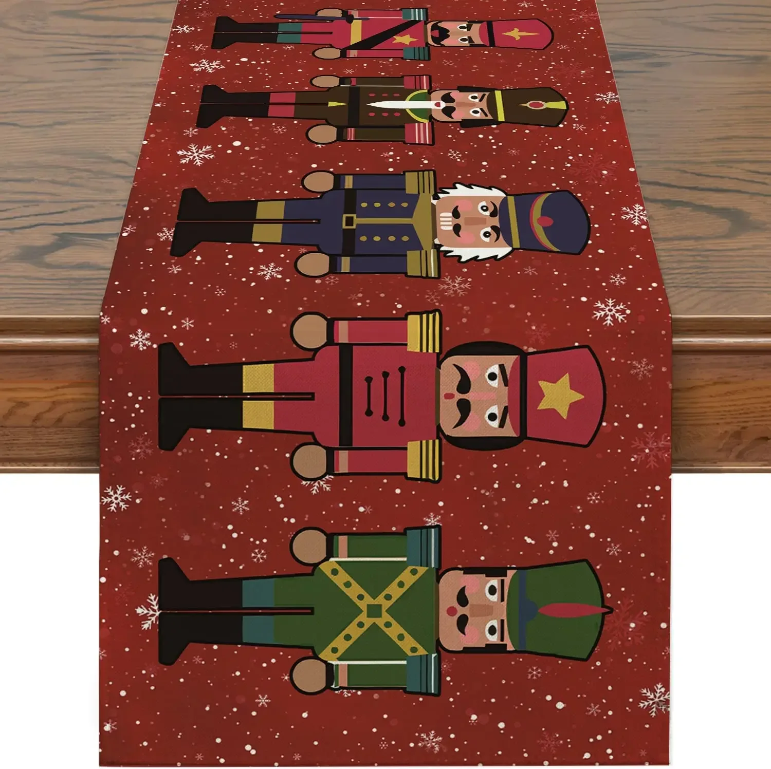 

Christmas Nutcracker Linen Table Runner Kitchen Table Decor Reusable Winter Dining Table Runner Navidad Holiday Decorations