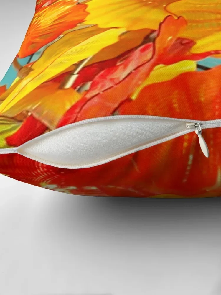 Chihuly Art Red And Yellow A-line Dress Throw Pillow Christmas Pillow Pillow Covers Decorative