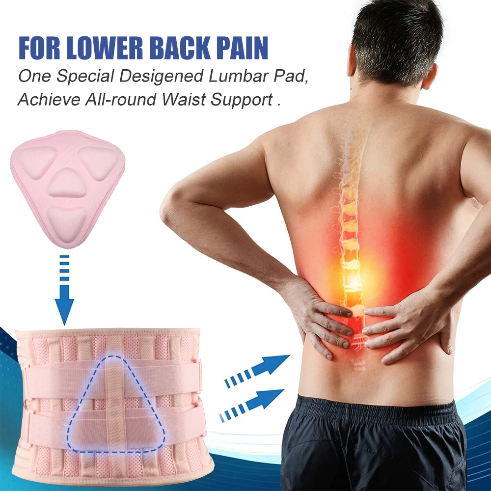 Breathable Lumbar Support Brace for Men Women, Relieves Lower Back Pain, Sciatica, Herniated Disc, Perfect for Heavy Lifting