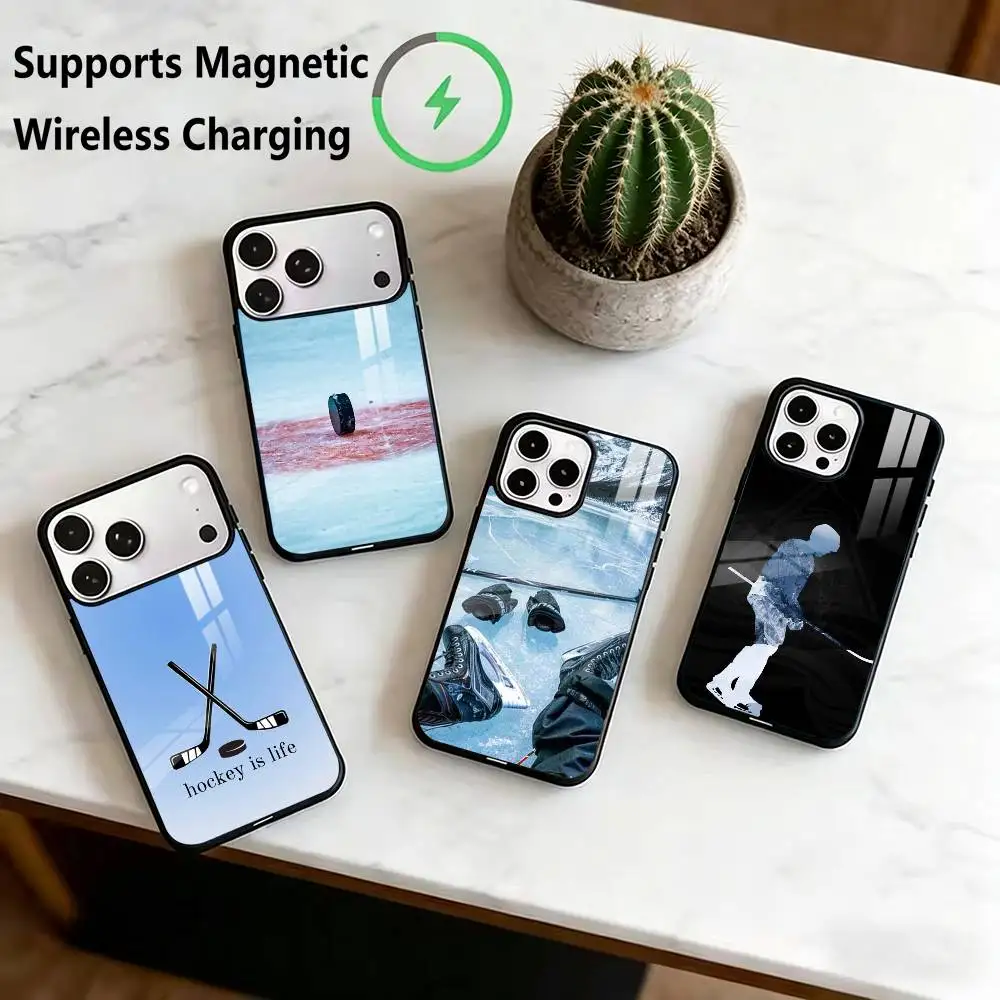 

Ice H-Hockey Sport Phone Case For iPhone17,16,15,14,13,12,11 Plus,Pro Supports Magnetic Wireless Charging