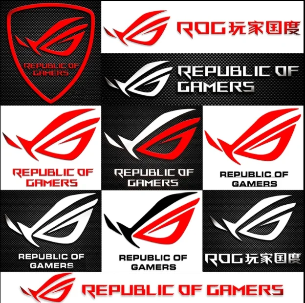 Asus ROG 게이머 메탈 로고 스티커, 노트북 태블릿 데스크탑 컴퓨터용, 디지털 맞춤형 DIY 장식