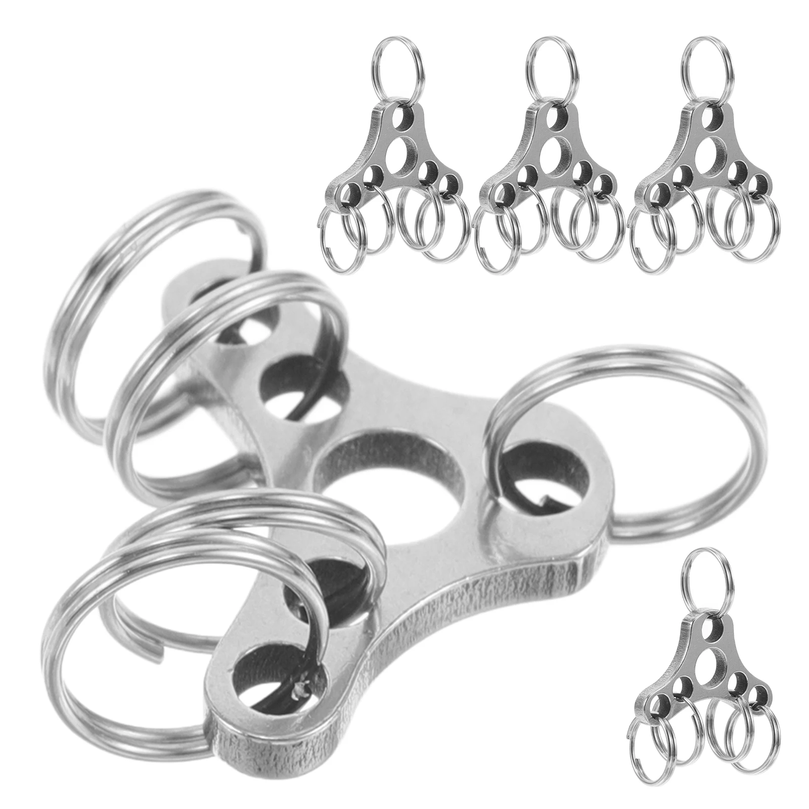 

5pcs Stainless Steel Keychain Carabiner Ring Clip Silver Holder Durable Lightweight Quick Release Key Organizer Climbing Camping