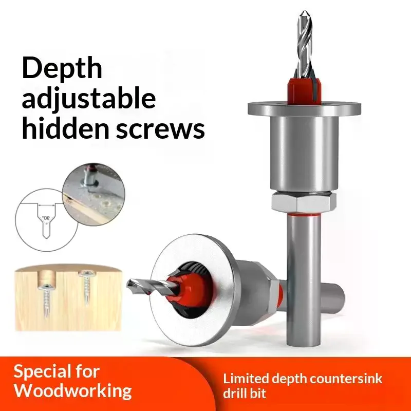 1 Pc Adjustable Countersink Drill Bit Carpentry Reamer Chamfer for Wood Screws Precision Cone Holes & Screw Countersinking Tool