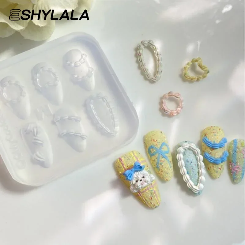 Cake Cream 3D Silicone Carving Jewelry Nail Mold DIY Design Nail Art Nails Decorations Template For Nail Charms Manicure