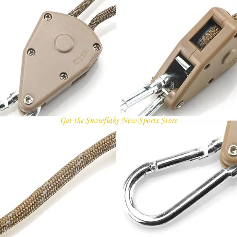 E56D Adjustable Reflective Heavy Duty Rope Hanger Multi-purpose Gear Ratchet Lifting