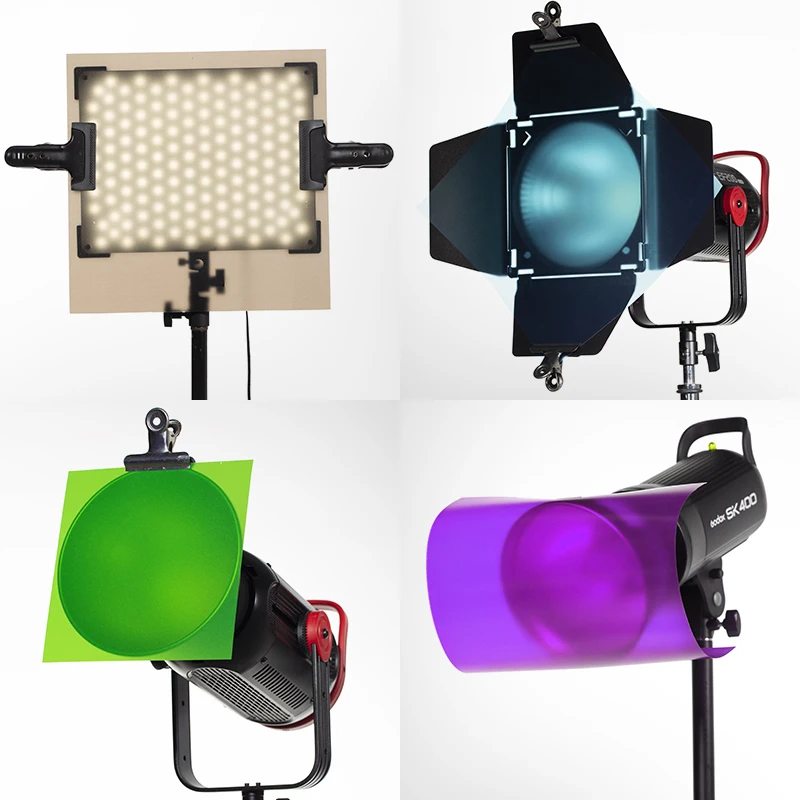 컬러 젤 필터 필름 + 비디오 LED 조명 스튜디오 플래시 AMBITFUL 12"x 12" 30x30cm 22개 컬러 교정 젤 세트용 휴대 가방